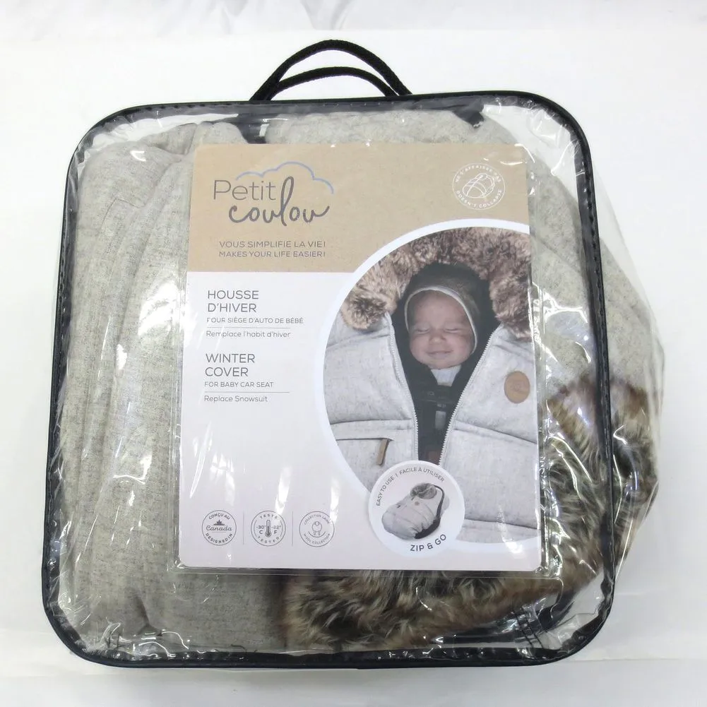 Petit Coulou Winter Cover for Infant Car Seats - Selenite Wool Wolf (84146) (Open Box)