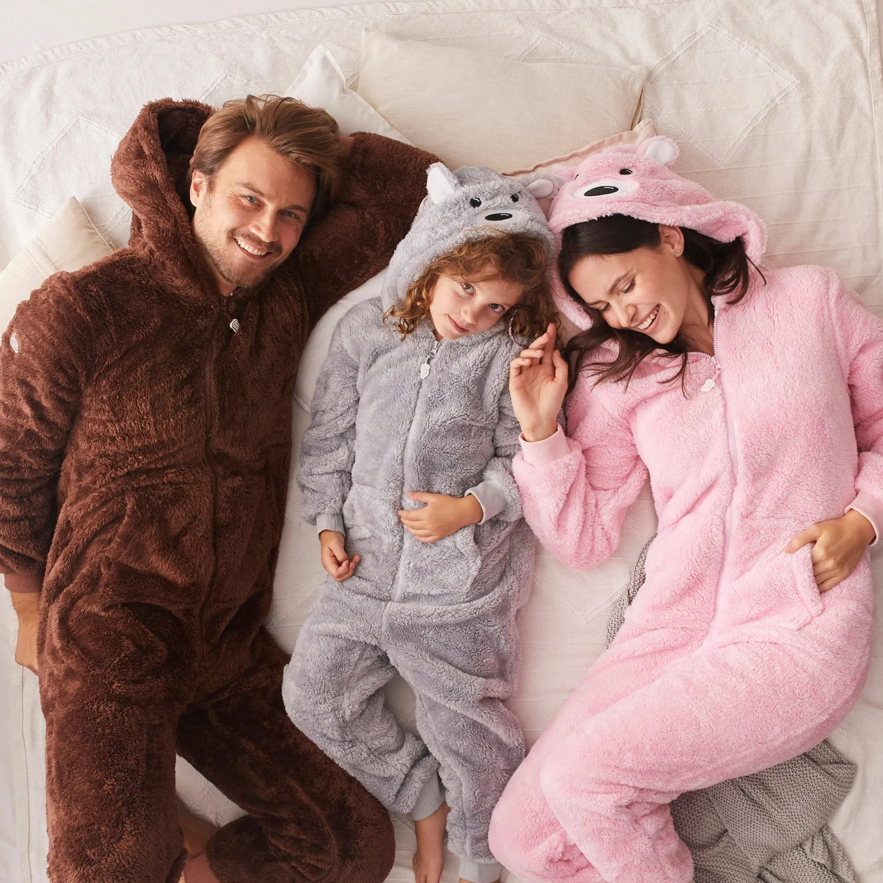 Pinker Teddybär Onesie Herren