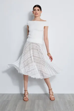 Pleated Lace Skirt