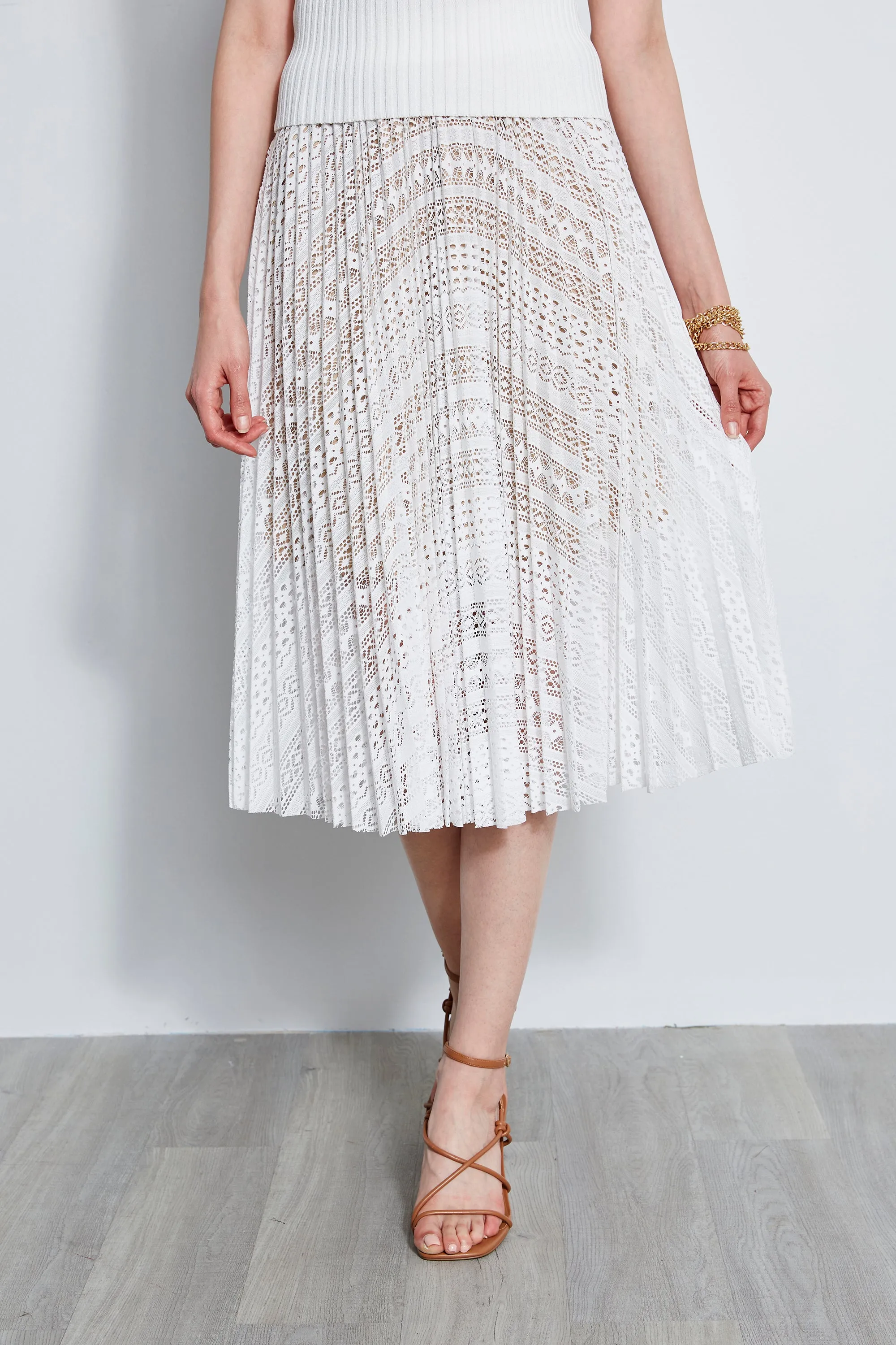 Pleated Lace Skirt