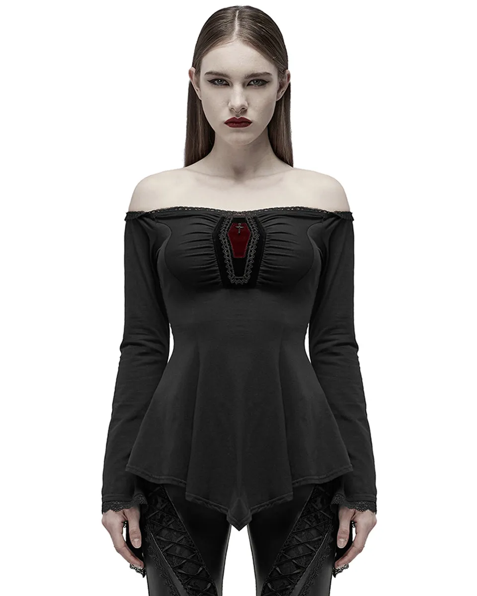 Punk Rave Womens Gothic Casket Tunic Top