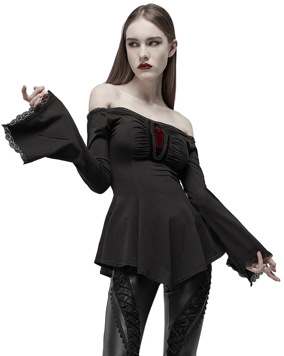 Punk Rave Womens Gothic Casket Tunic Top