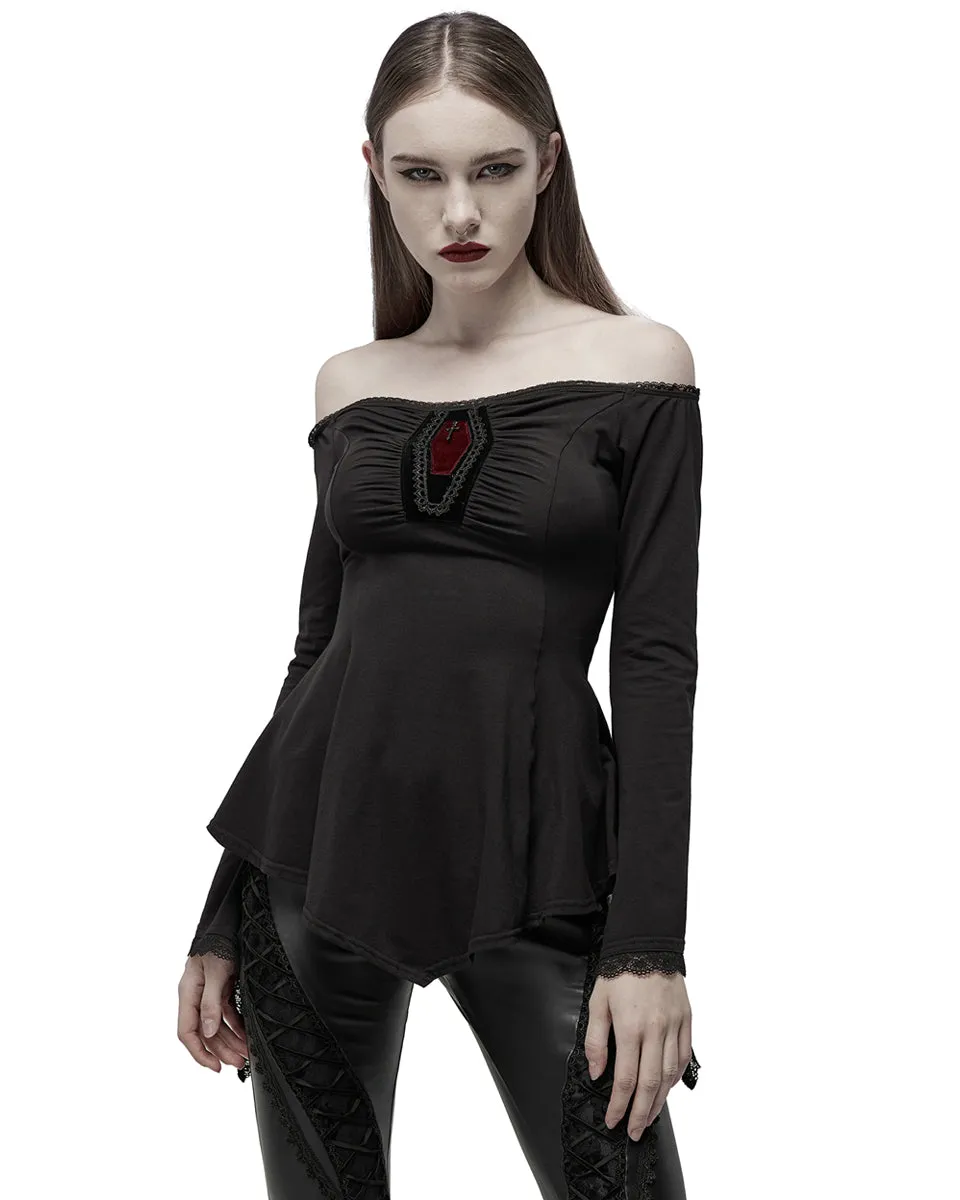 Punk Rave Womens Gothic Casket Tunic Top