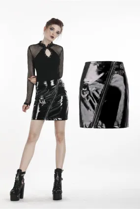 Punk rock shiny PU short skirt KW144