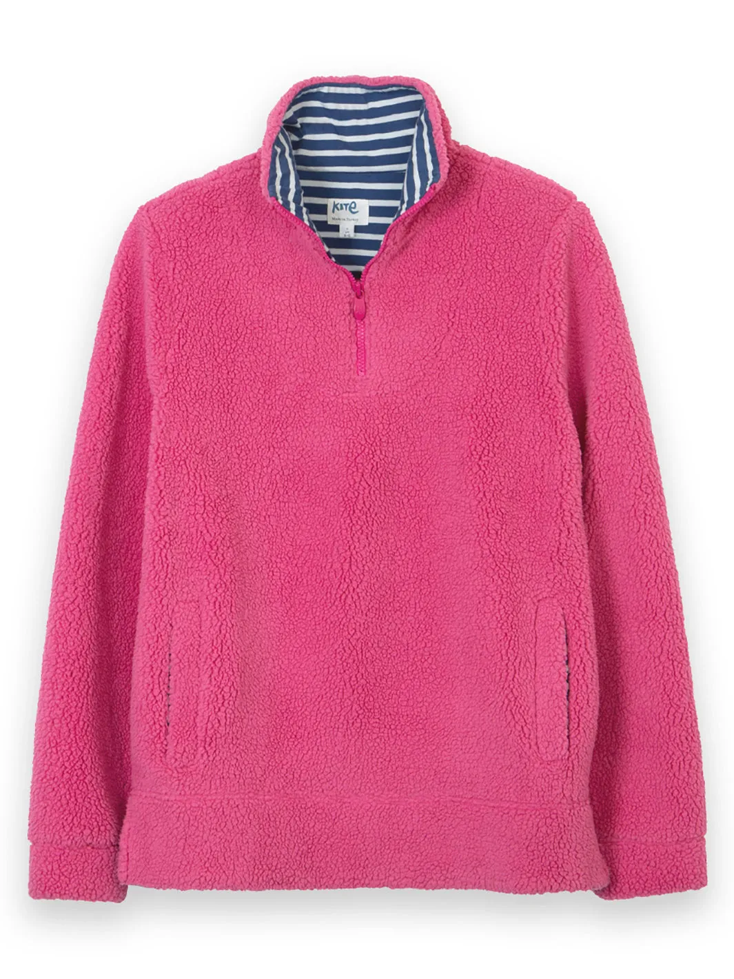 Purbeck 1/4 zip teddy fleece blush