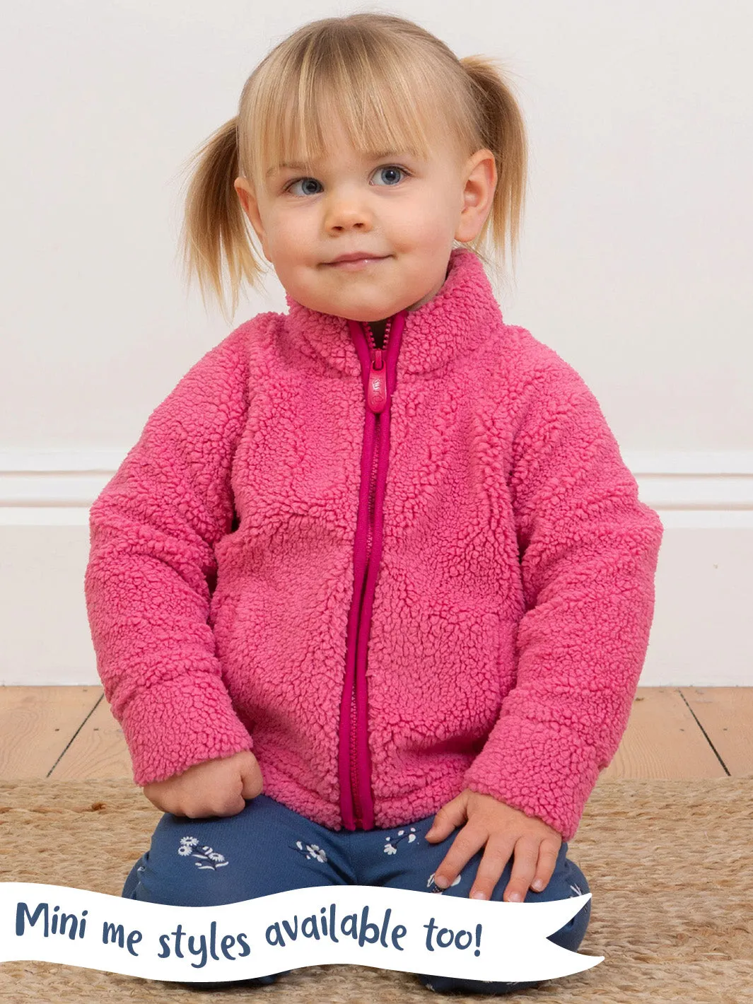 Purbeck 1/4 zip teddy fleece blush