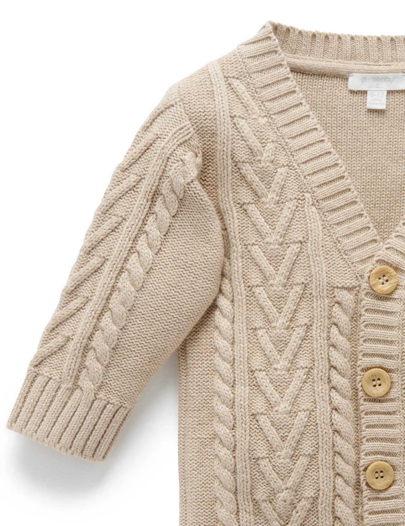 Purebaby Classic Cable Cardigan