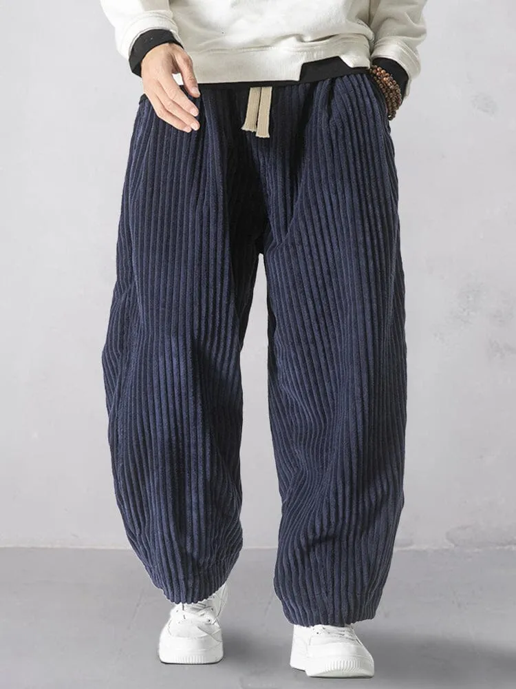 Rlaxed Fit Corduroy Harem Pants