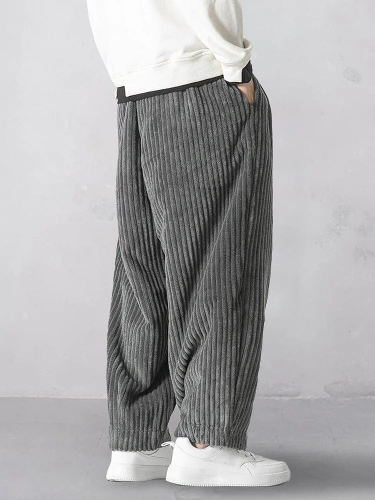 Rlaxed Fit Corduroy Harem Pants