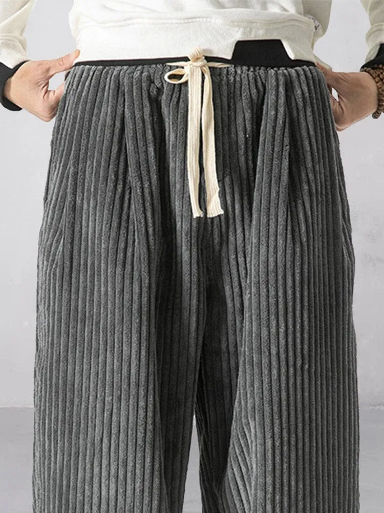 Rlaxed Fit Corduroy Harem Pants