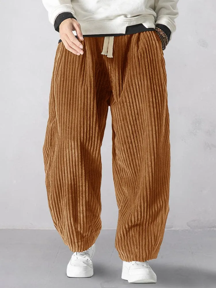 Rlaxed Fit Corduroy Harem Pants