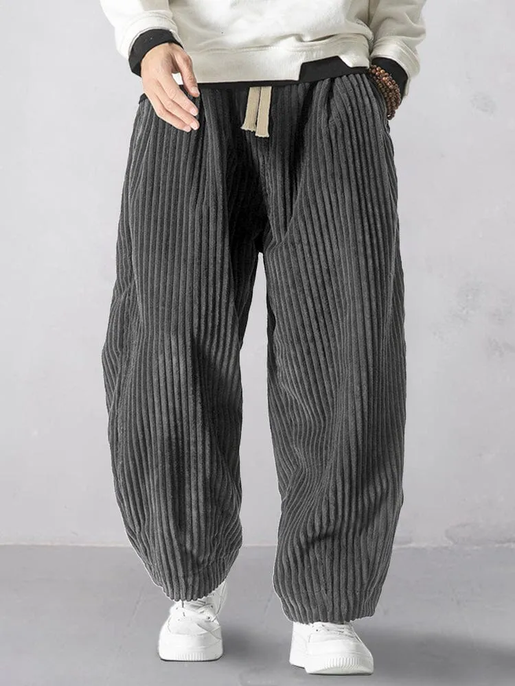 Rlaxed Fit Corduroy Harem Pants