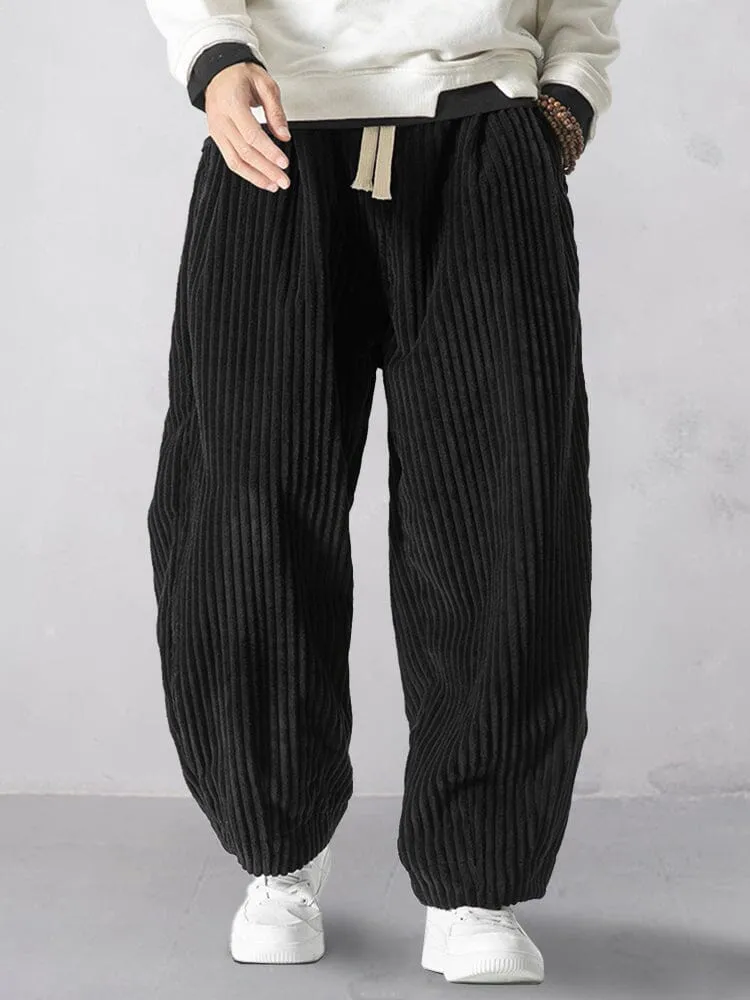 Rlaxed Fit Corduroy Harem Pants