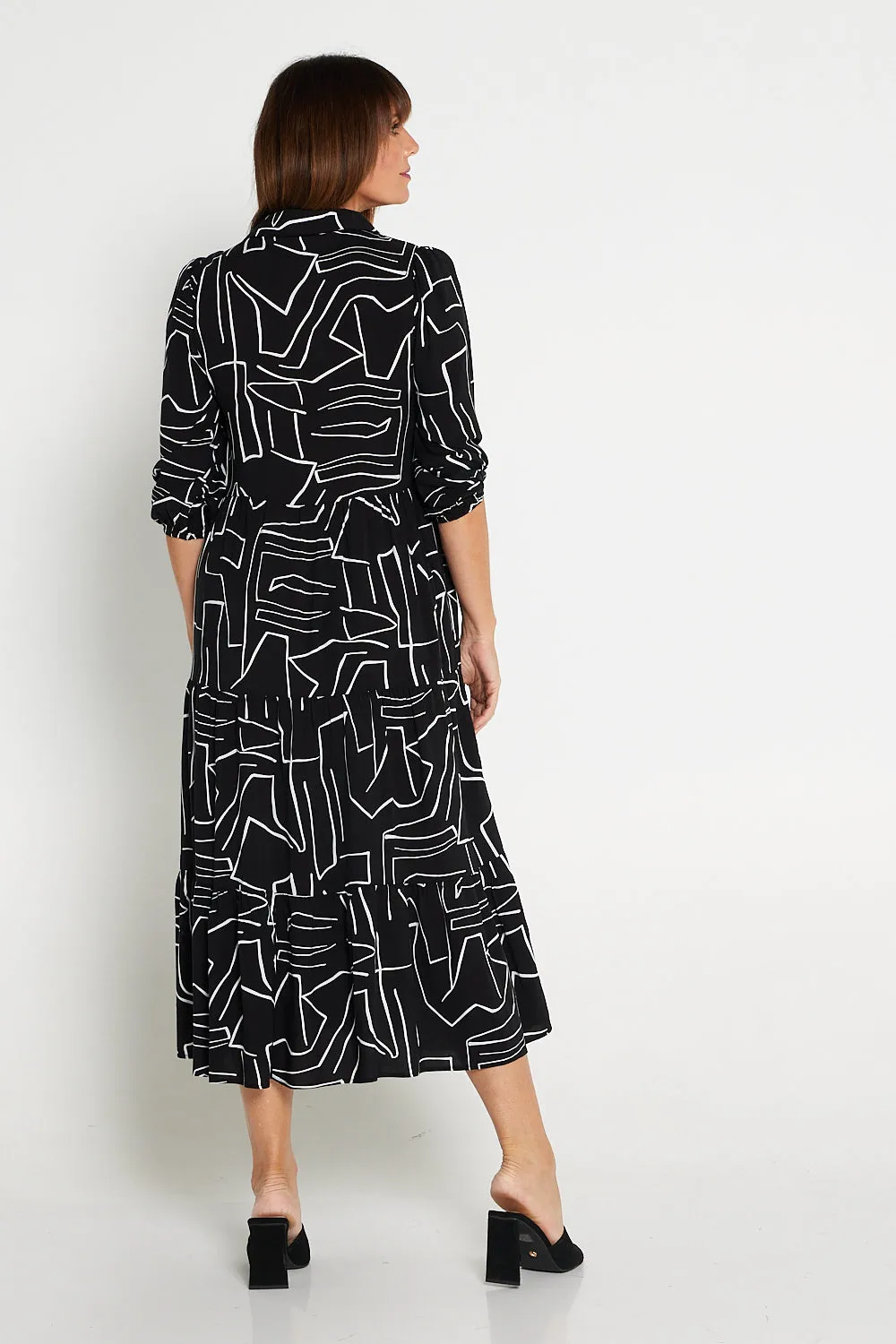 Ronan Shirt Dress - Black Print