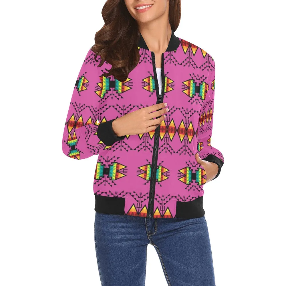 Sacred Trust Pink Bomber Jacket for Women