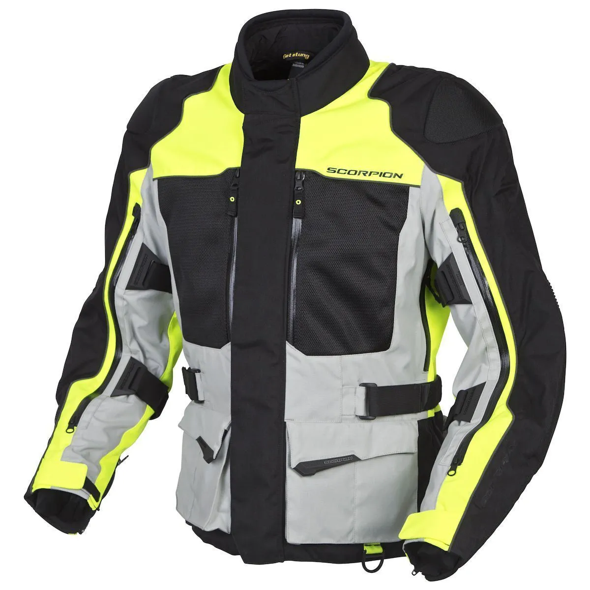 Scorpion Yosemite XDR Men's Hi-Viz Yellow Textile Jacket with Armor