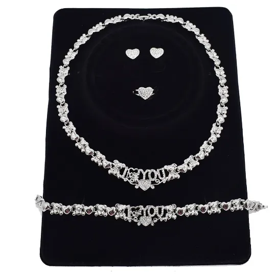 Silver Xo Necklace Set