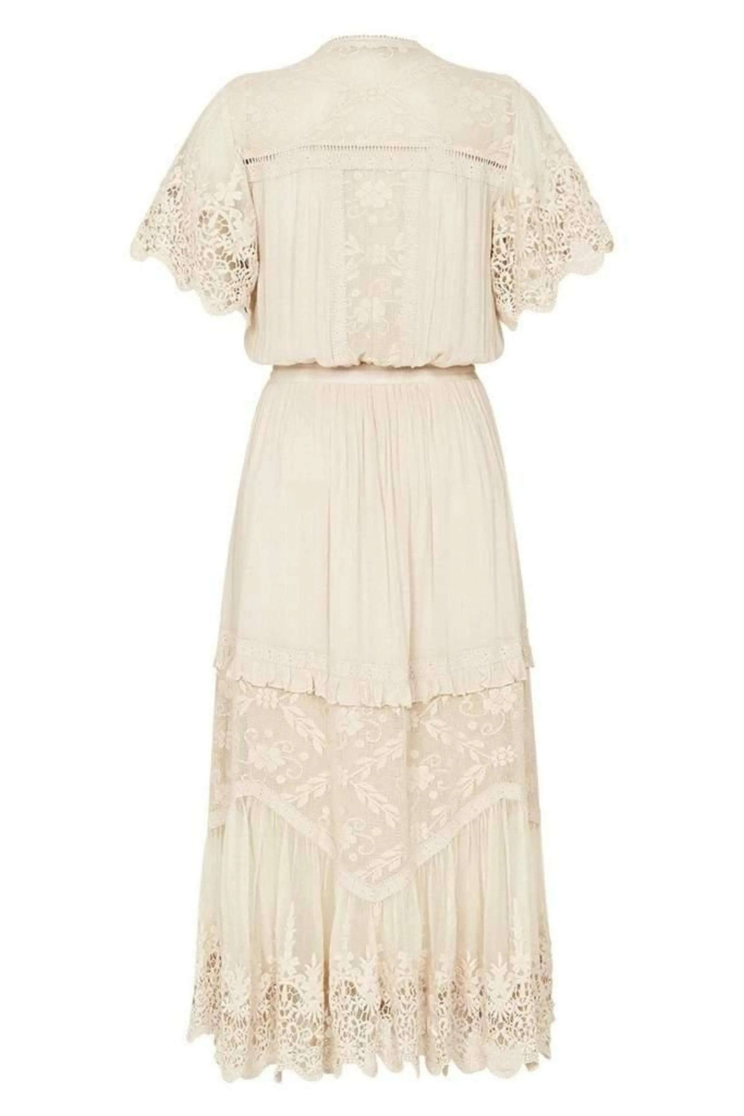 Spell Maggie Embroidered Midi Dress