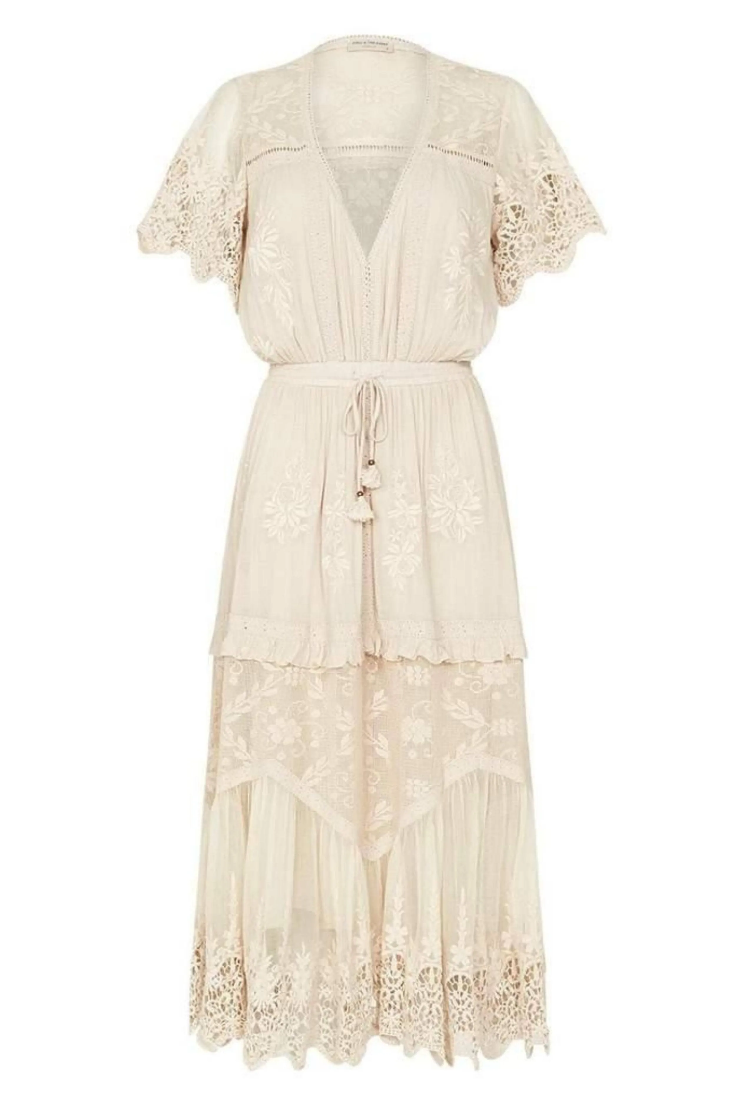 Spell Maggie Embroidered Midi Dress