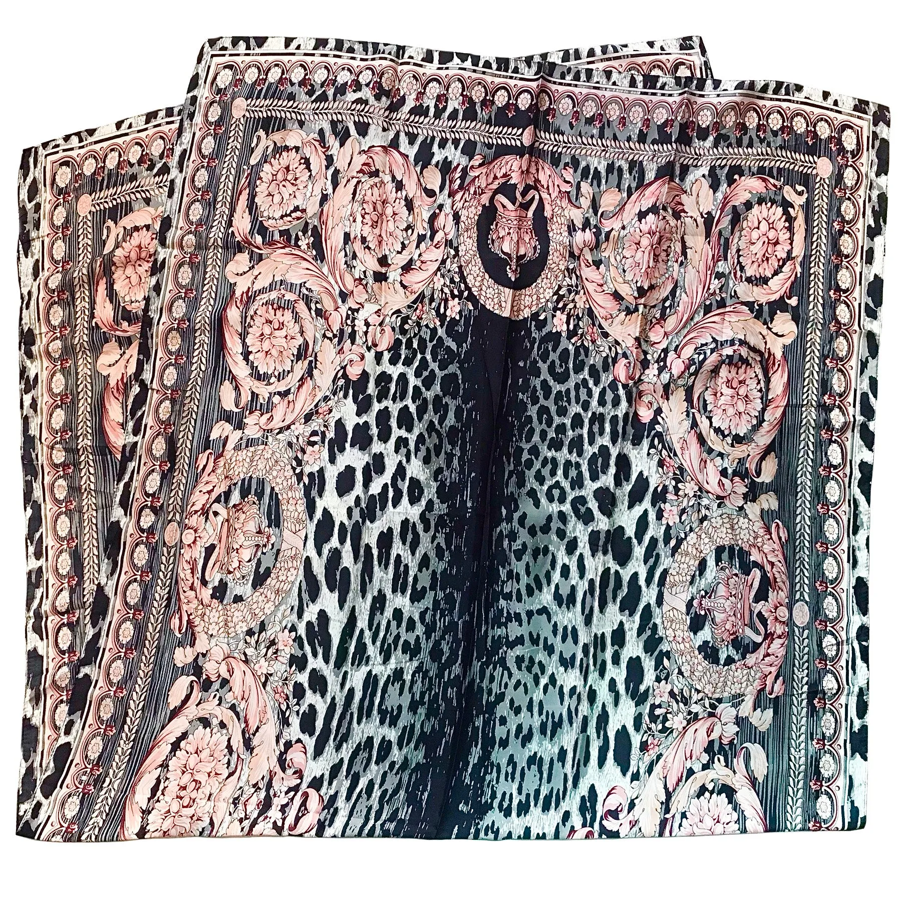 Spring Silk Leopard Scarf