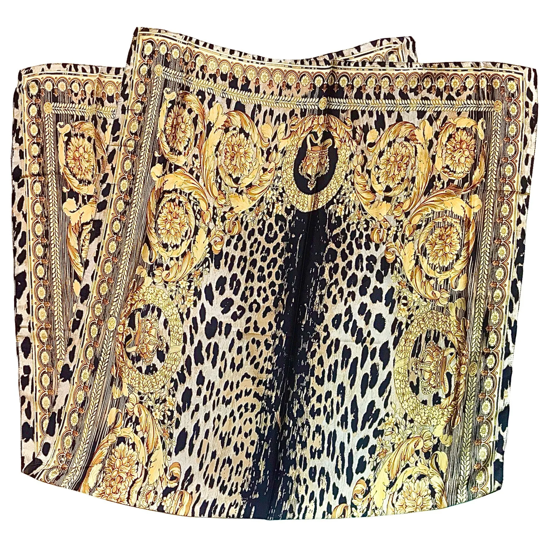 Spring Silk Leopard Scarf