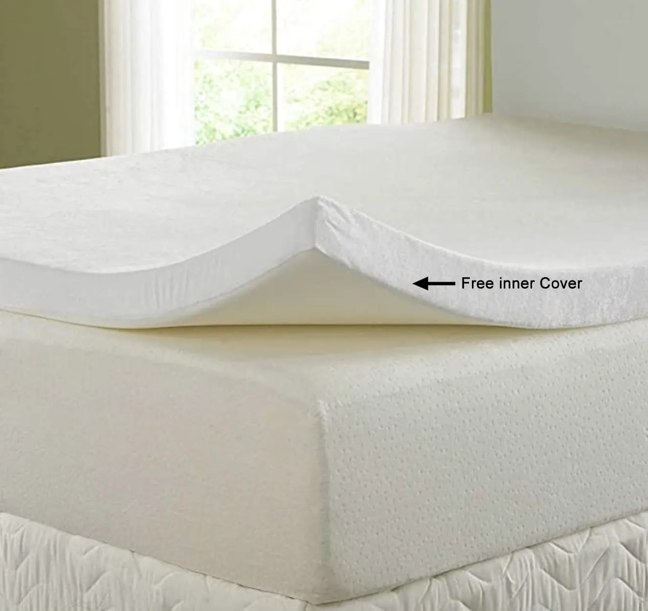 Springtek 7 Zoned Gel Memory Foam Mattress Topper for King Size Bed | 2 Inches Mattress Padding | 78x72 Inch