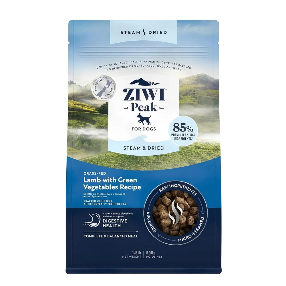 Steam & Dried - Grass-Fed Lamb With Green Vegetables Dog Food