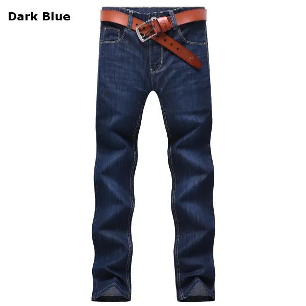 Straight Leg Slim Fit Jeans For Men Casual Stylish Business Cotton Thin