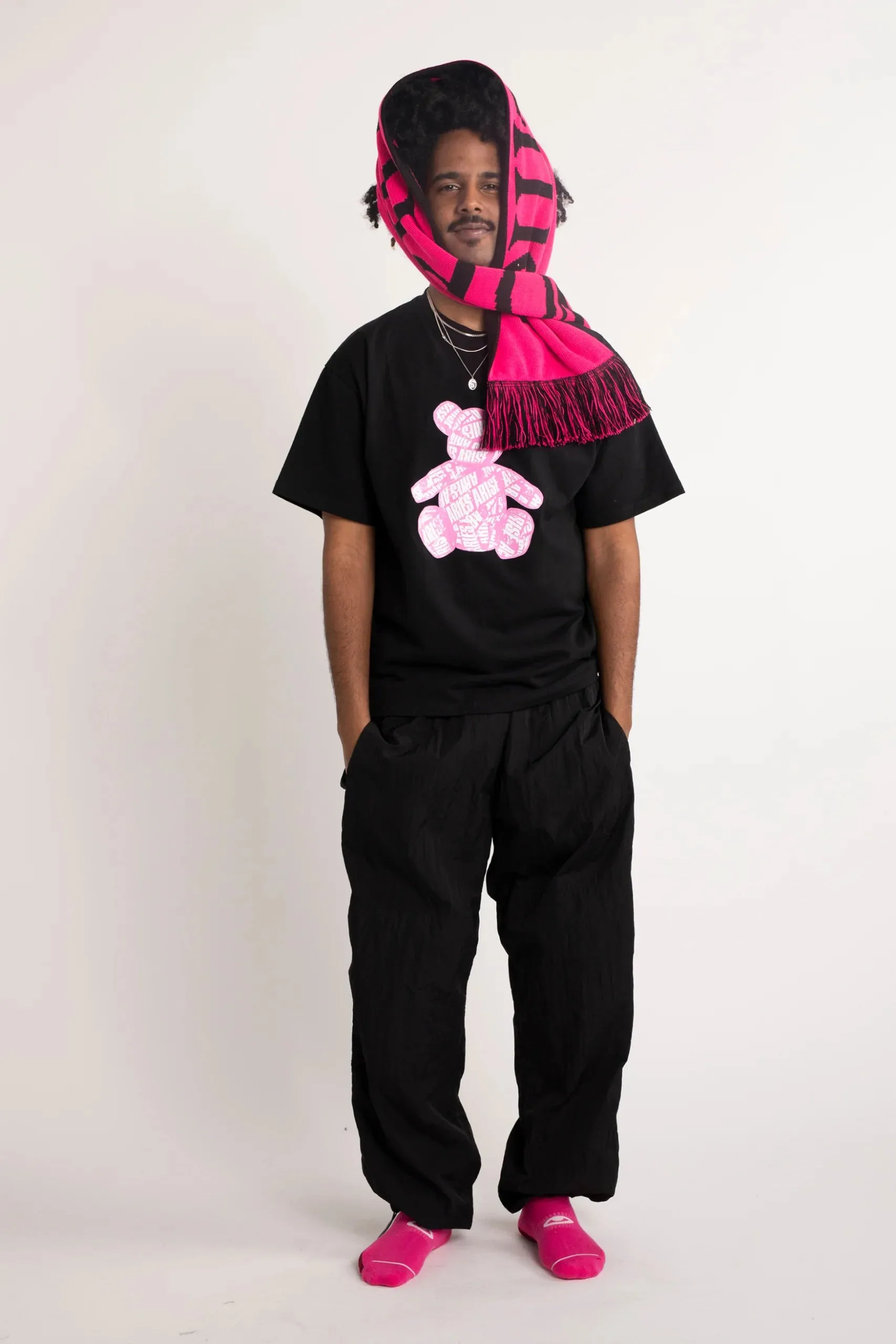 TAPED TEDDY SS TEE / ARIES / BLACK