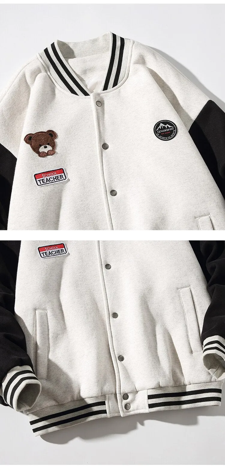 Teddy Bear Stitch Varsity Jacket