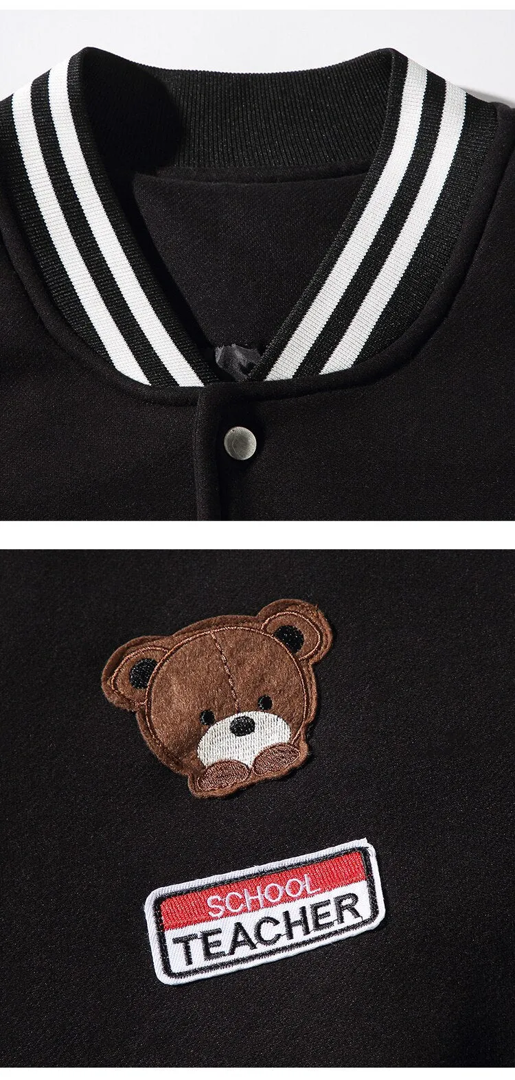 Teddy Bear Stitch Varsity Jacket