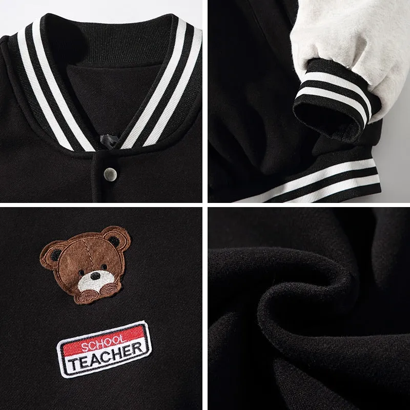 Teddy Bear Stitch Varsity Jacket