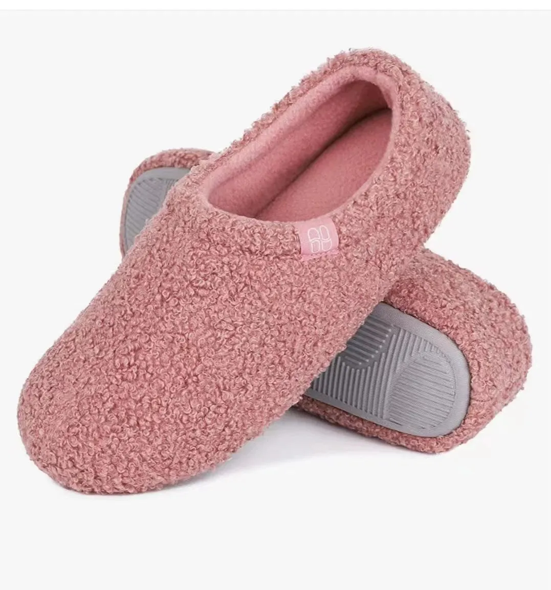 Teddy Plush Full Heel Slippers