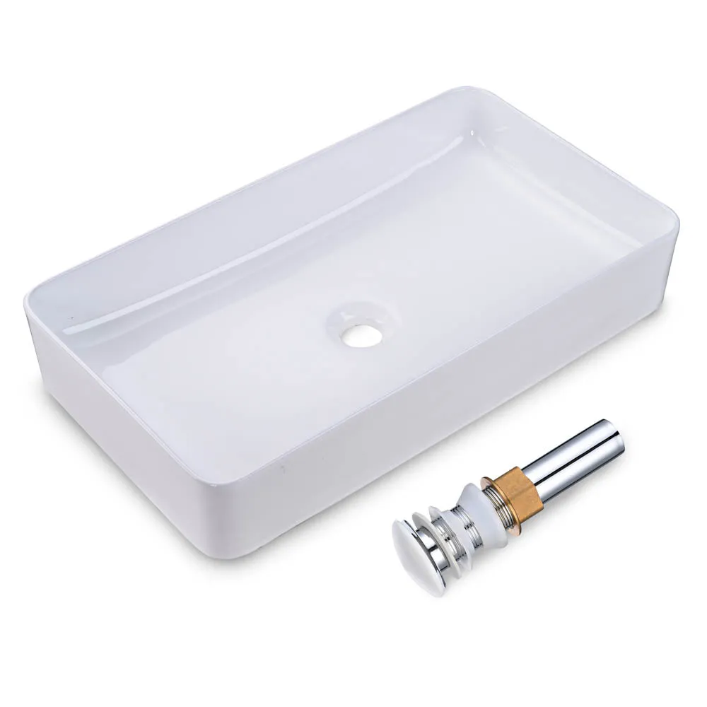 TheLAShop Bathroom Rectangular Porcelain Sink w/ Drain 23x13"