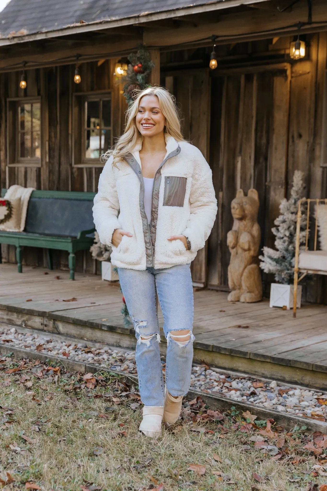 Thread and Supply Kimble Ivory Sherpa Jacket