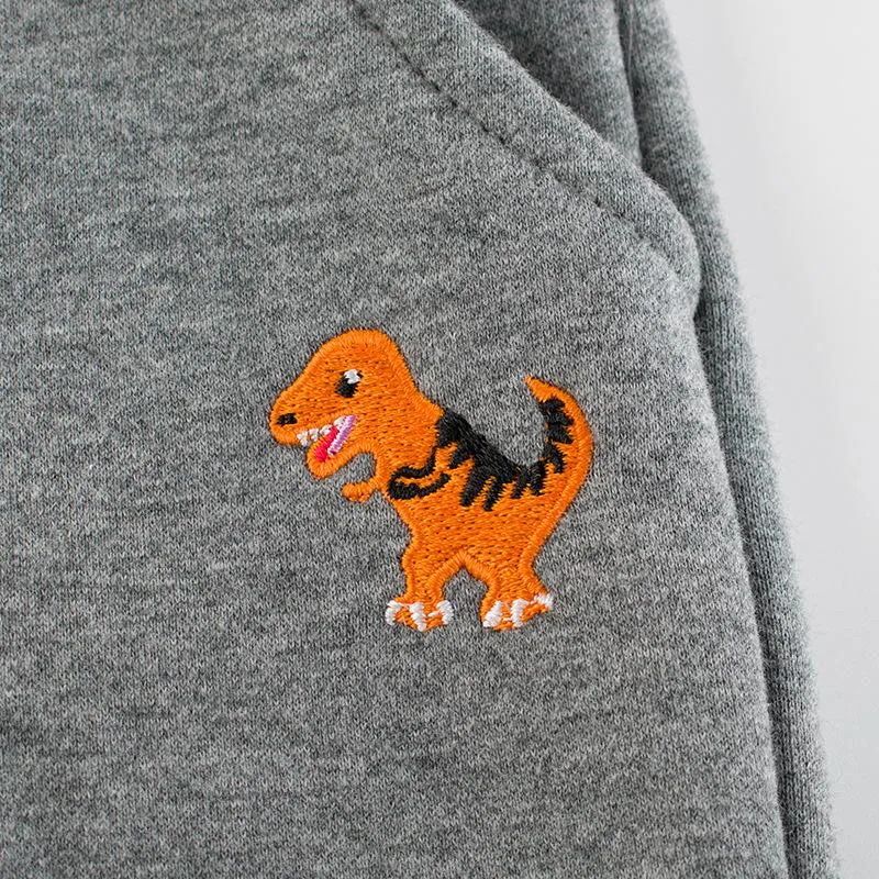 Toddler/Kid Dinosaur Embroidery Casual Pants (2 colors)