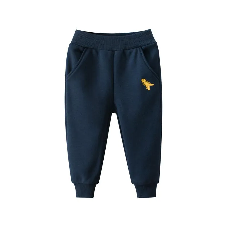 Toddler/Kid Dinosaur Embroidery Casual Pants (2 colors)