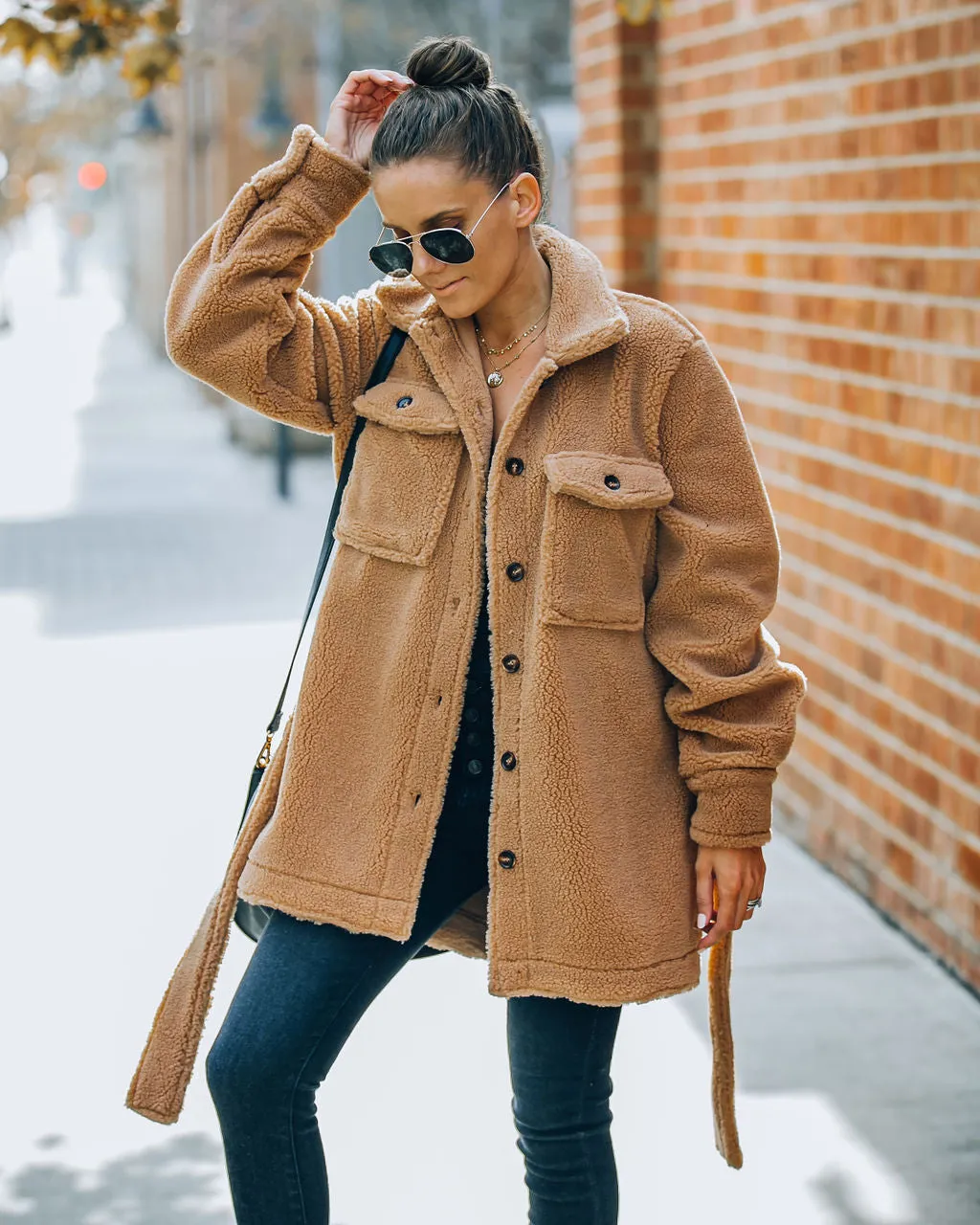 Toleet-Winter and Autumn Outfits Christmas/Thanksgiving_Sherpa Jacket - Camel