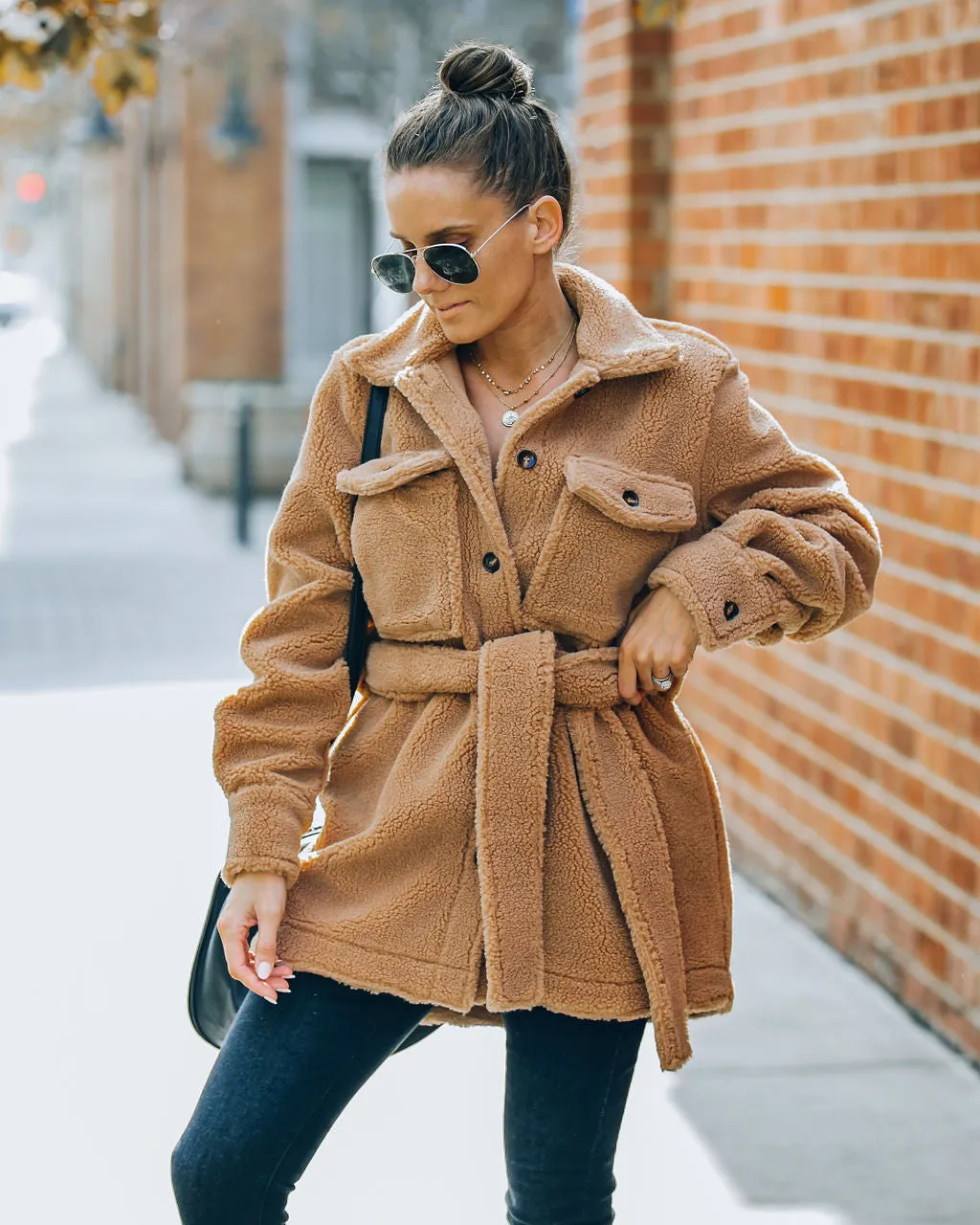 Toleet-Winter and Autumn Outfits Christmas/Thanksgiving_Sherpa Jacket - Camel