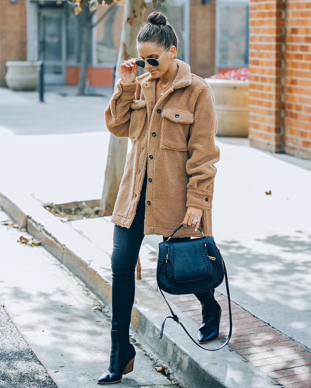 Toleet-Winter and Autumn Outfits Christmas/Thanksgiving_Sherpa Jacket - Camel