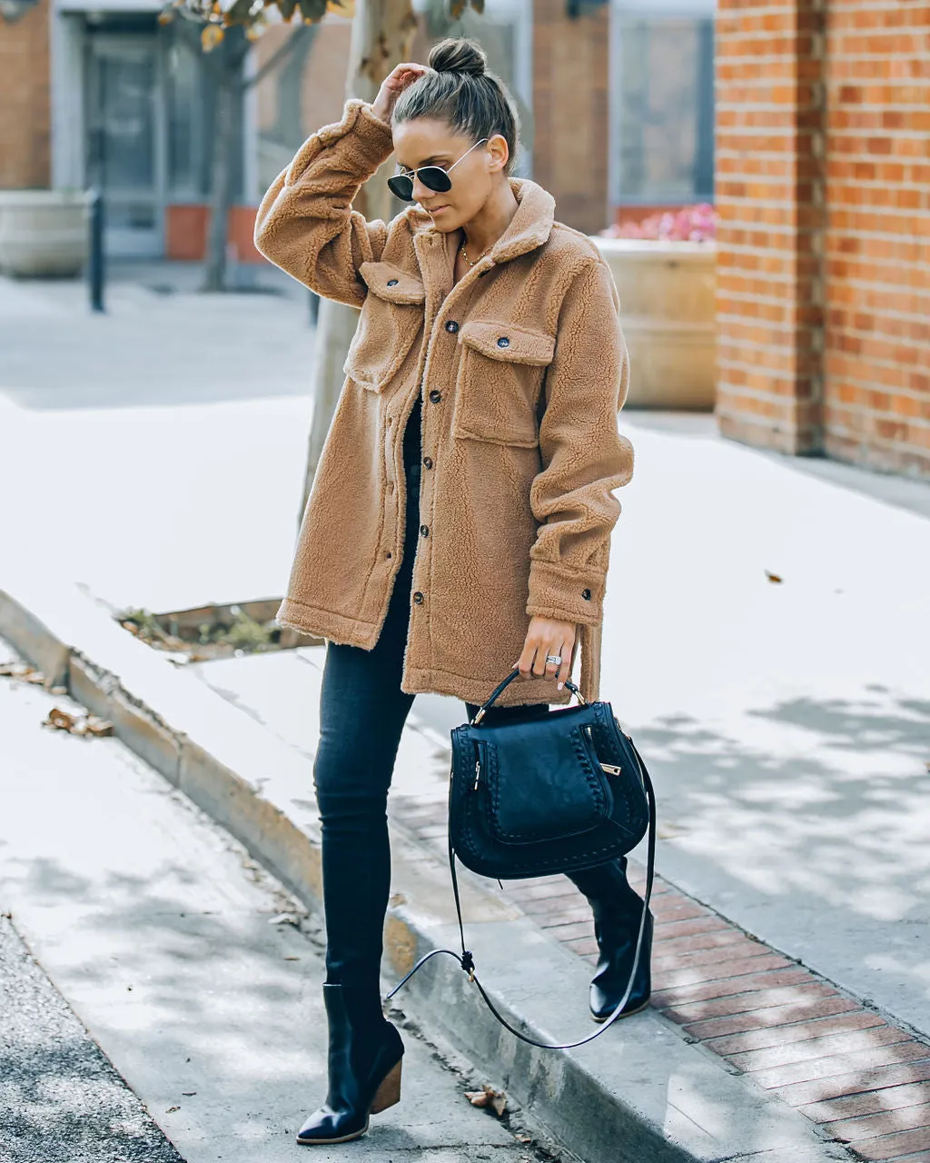 Toleet-Winter and Autumn Outfits Christmas/Thanksgiving_Sherpa Jacket - Camel