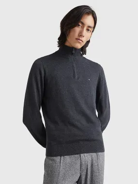 Tommy Hilfiger Cotton Cashmere Zip Neck Jumper