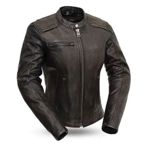 Trickster Women's Stylish Leather Motorcycle Jacket