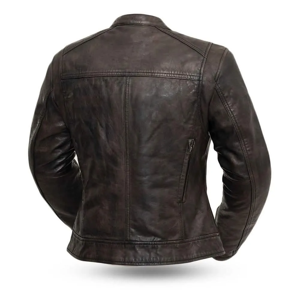 Trickster Women's Stylish Leather Motorcycle Jacket