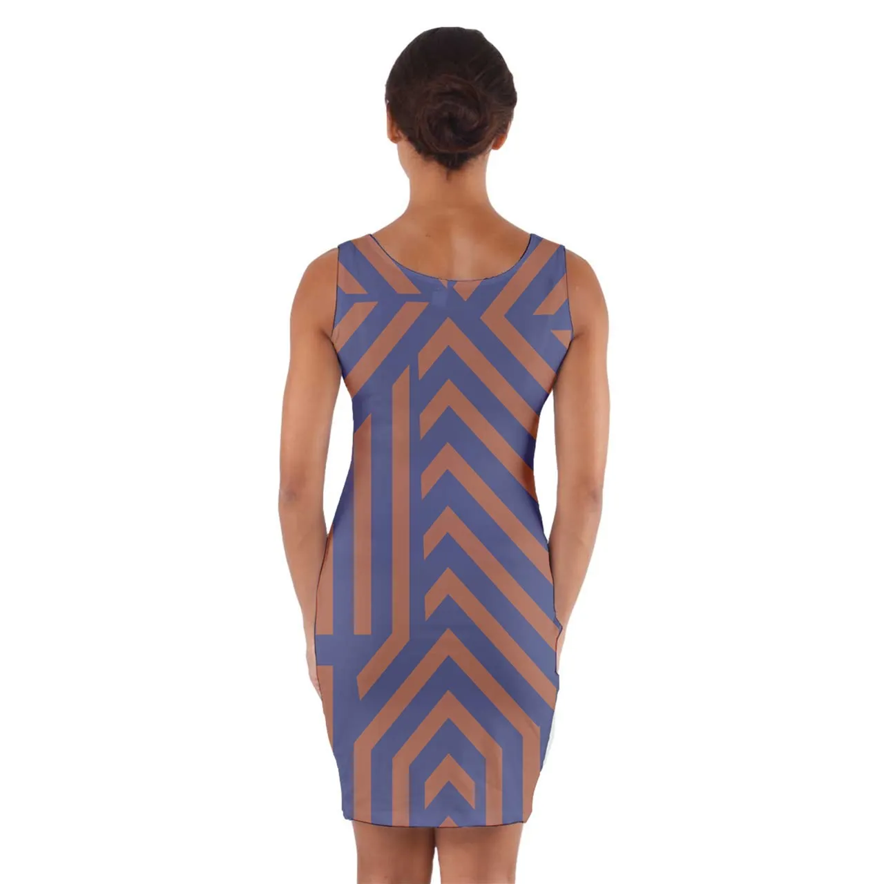 Urban Blue Caramel Wrap Front Bodycon Dress