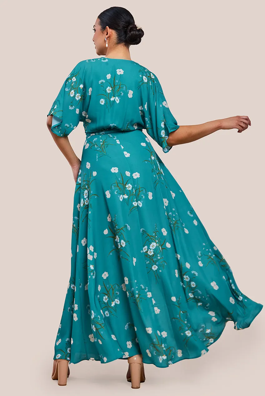 Urban Touch Floral Print Wrap Maxi Dress