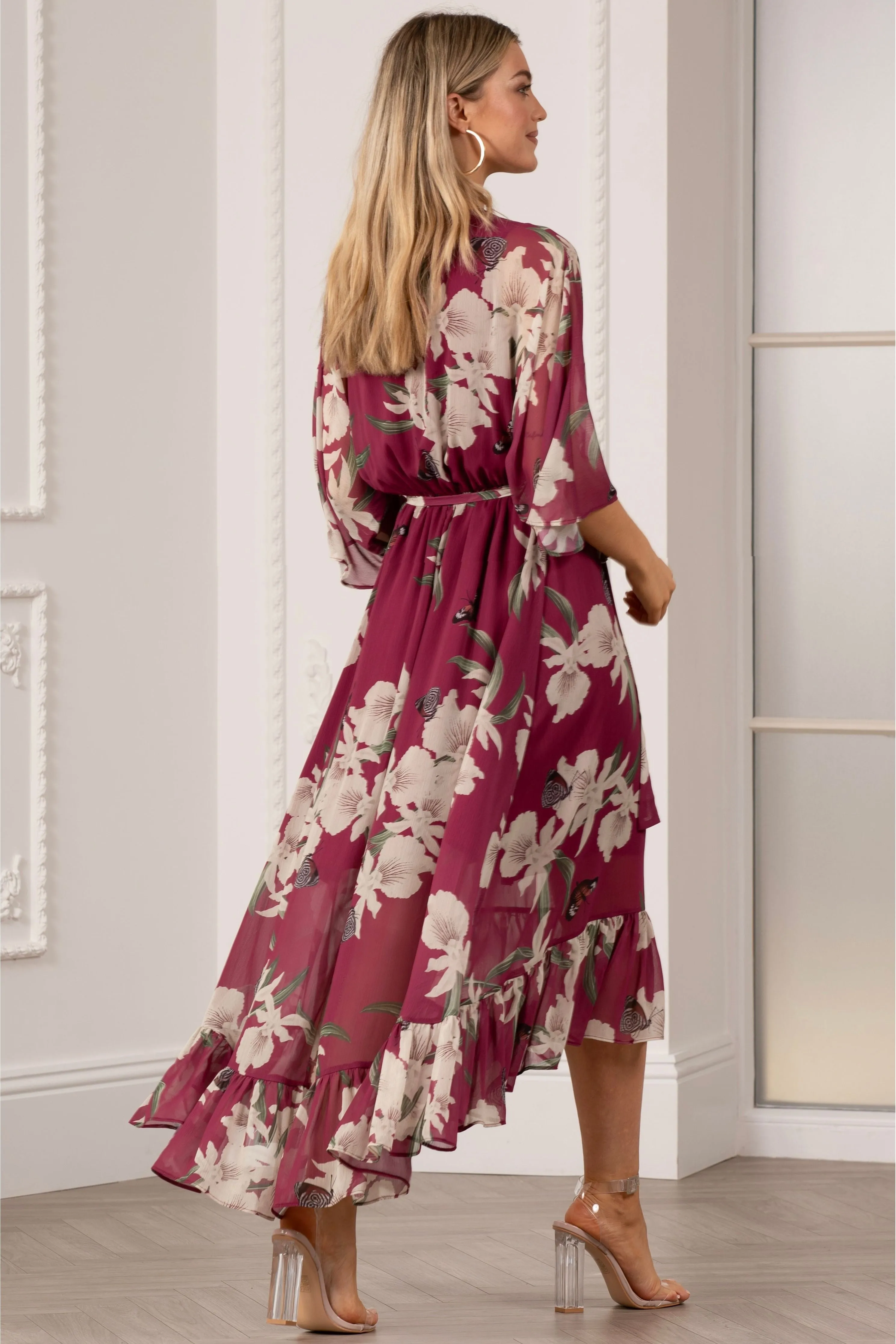 Urban Touch Kimono Wrap Floral Dress