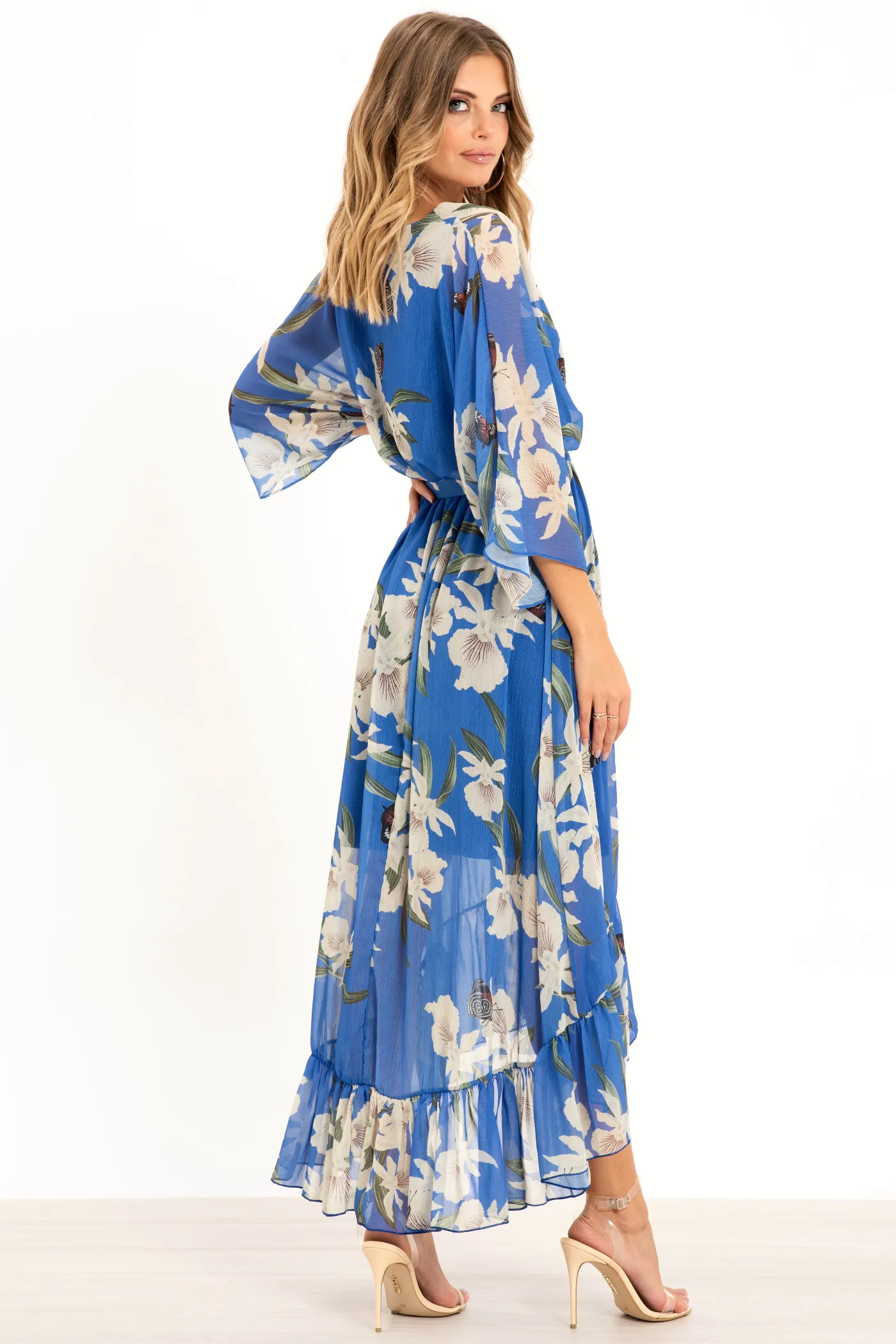 Urban Touch Kimono Wrap Floral Dress