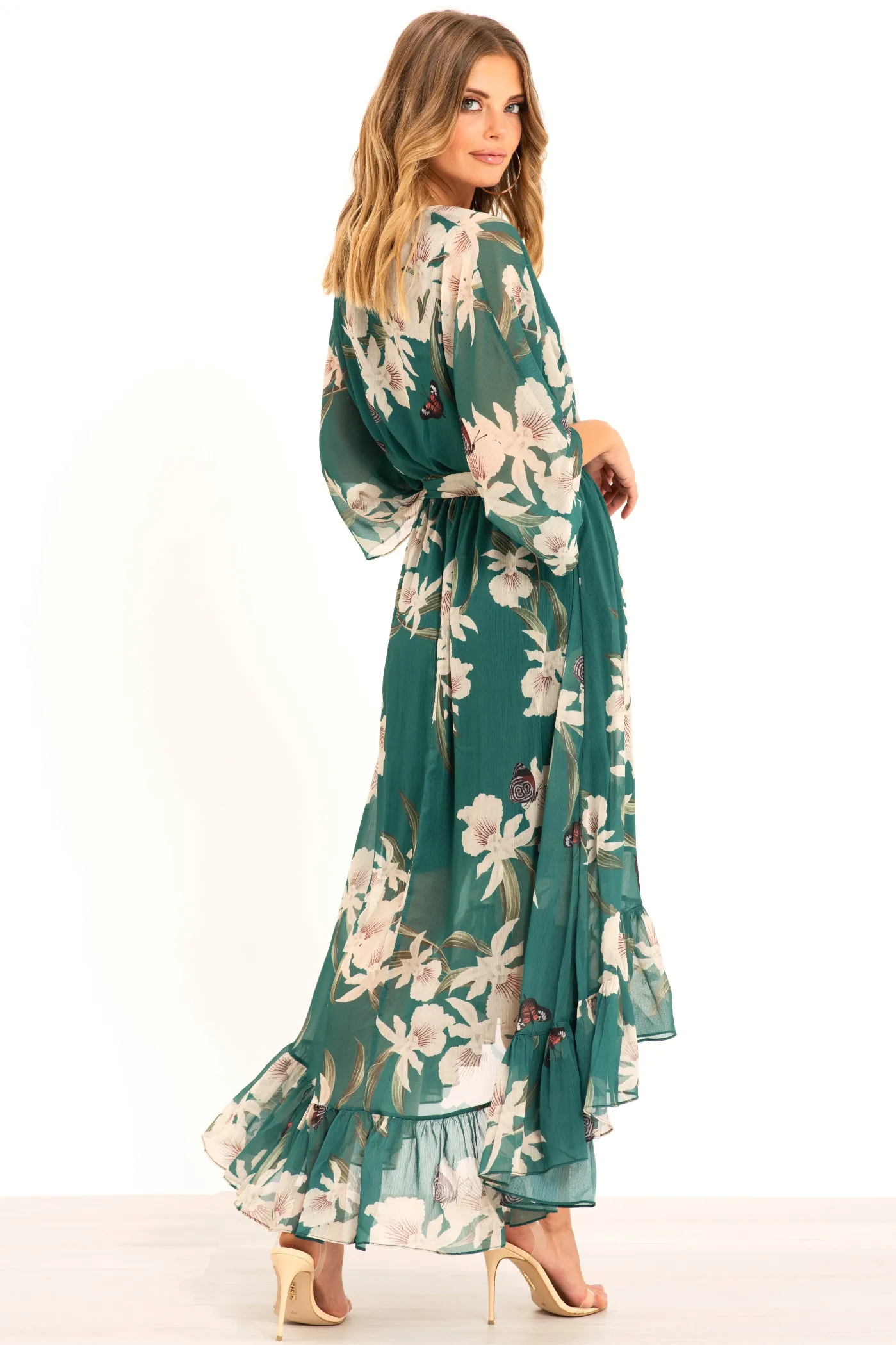 Urban Touch Kimono Wrap Floral Dress