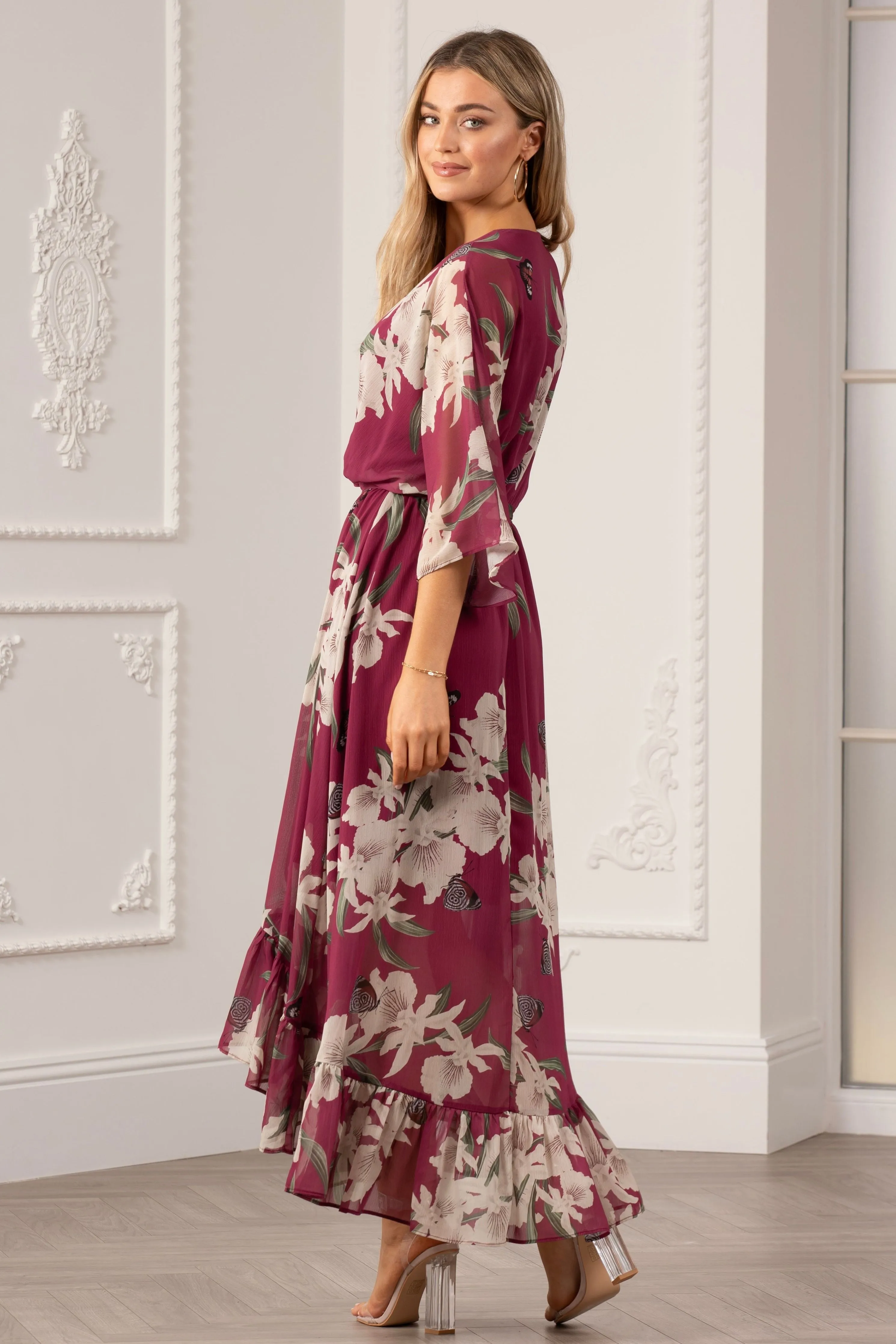 Urban Touch Kimono Wrap Floral Dress